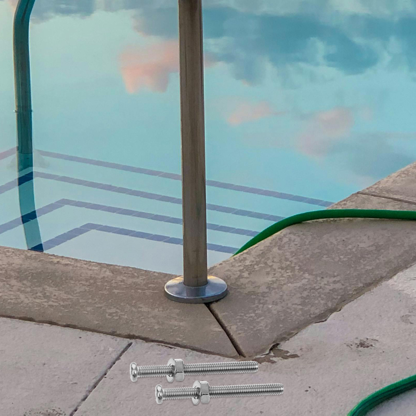 Pool Ladder Above Ground - 6Pcs Pool Stairs Screw Universal Ladder
