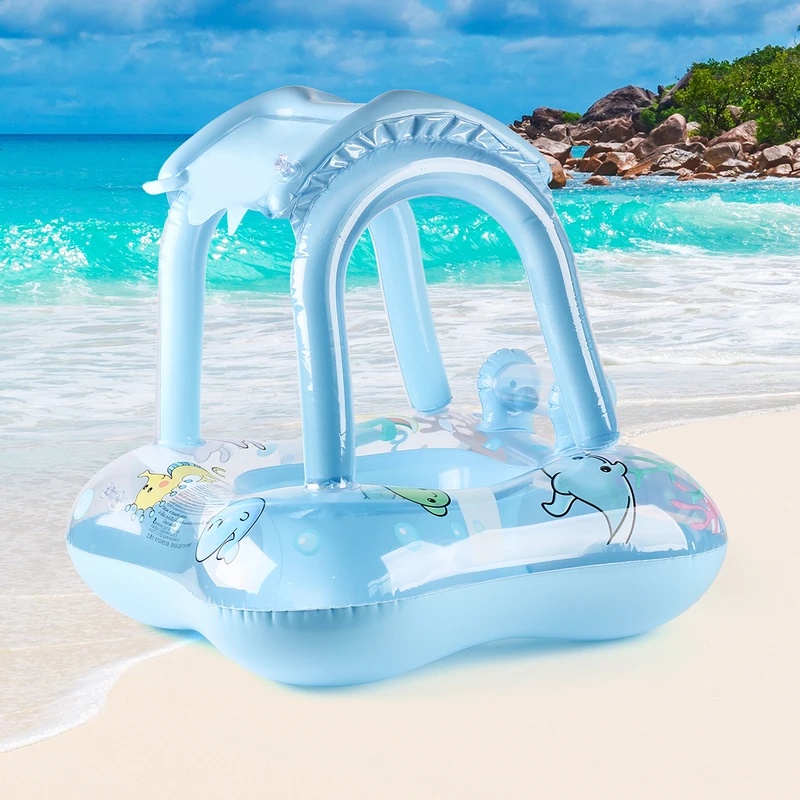 Pool Float Ring Inflatable - Inflatable Pool Lounger Float with Sun