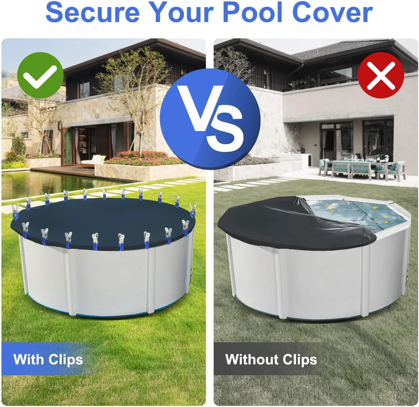 6/12Pcs Pool Cover Clips Stain - Pool Ladder Above Ground recension och pris