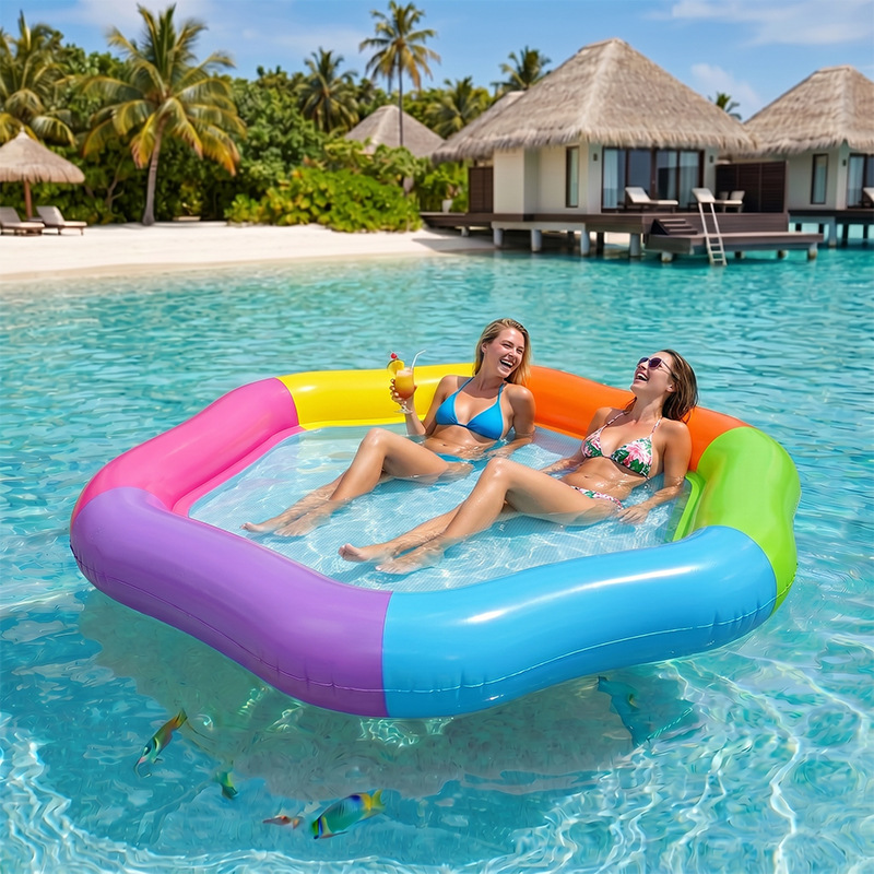 New Hexagon Colorful Inflatabl - Pool Lounger Inflatable recension och pris