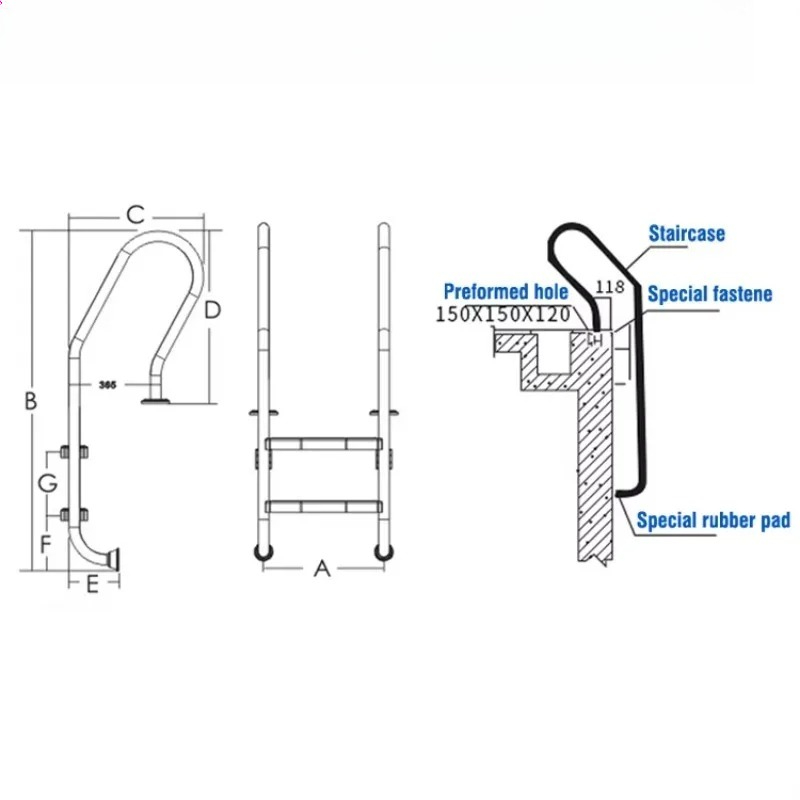 Stainless Steel 3/4-Step Above - Pool Ladder Above Ground recension och pris