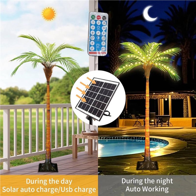ABRW-Solar Palm Tree Lights Wi - Pool Light Solar Rechargeable recension och pris