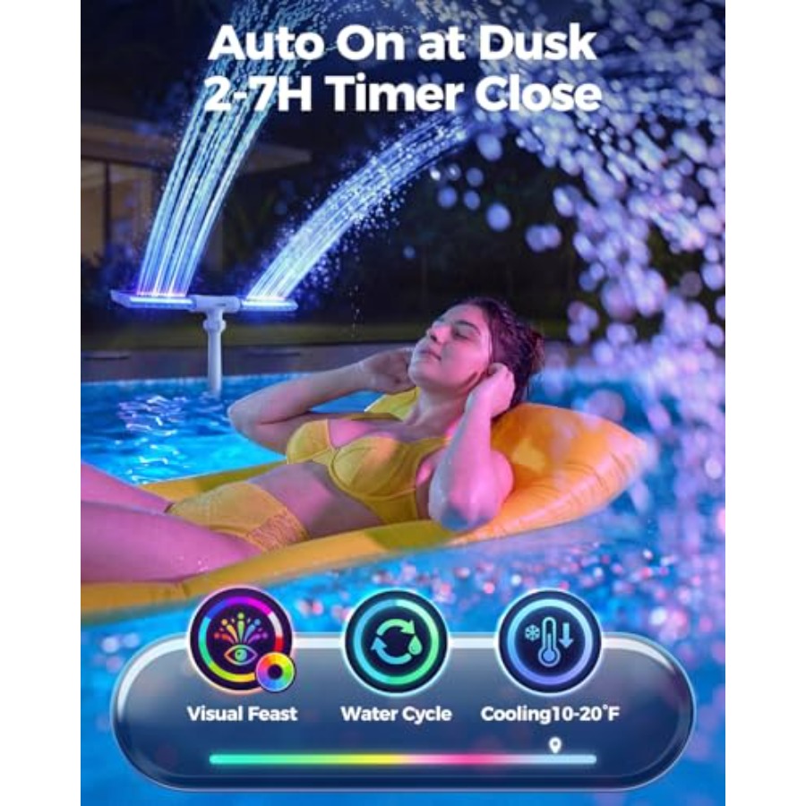Solar pool fountain for ingrou - Pool Light Solar Rechargeable recension och pris