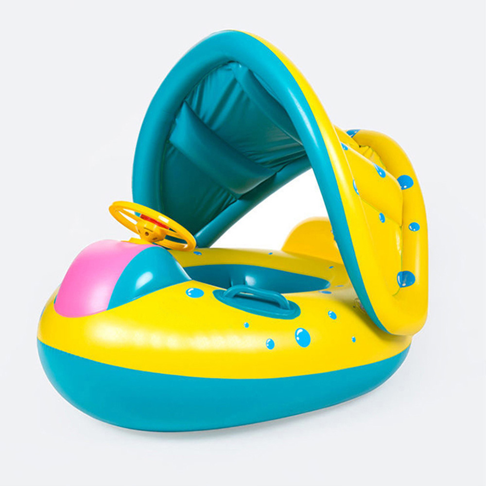 1PCS Yellow Sunshade Seat Ring - Pool Float Ring Inflatable recension och pris