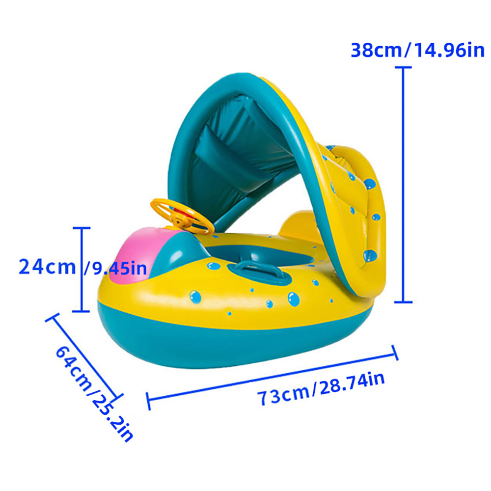 1PCS Yellow Sunshade Seat Ring - Pool Float Ring Inflatable recension och pris