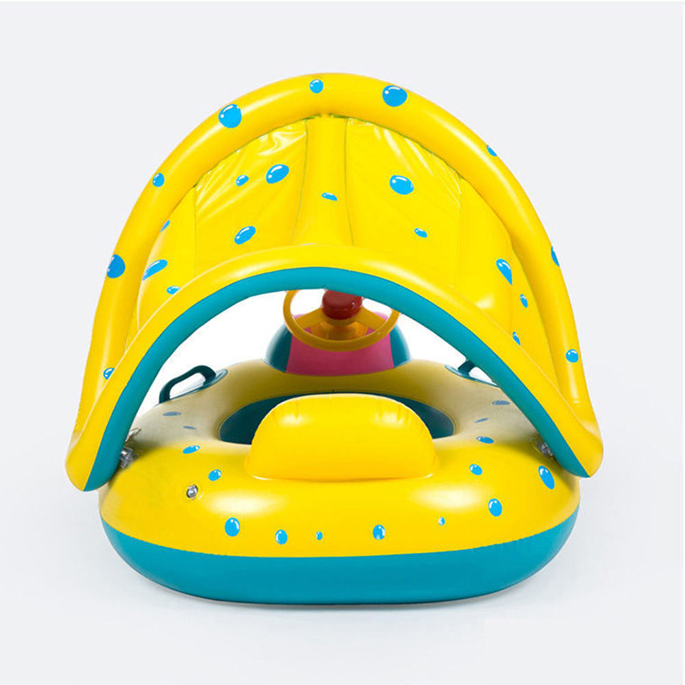 1PCS Yellow Sunshade Seat Ring - Pool Float Ring Inflatable recension och pris