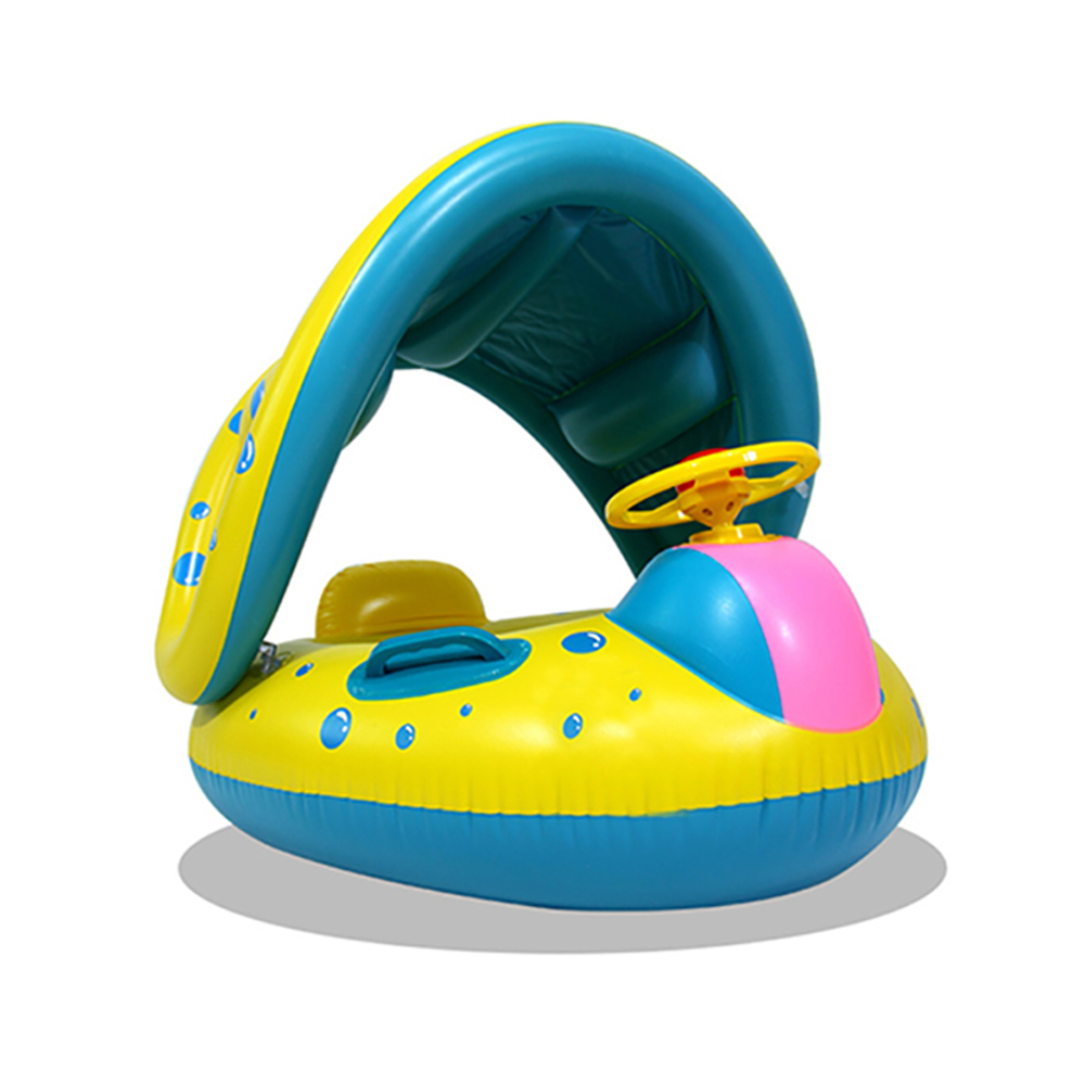 1PCS Yellow Sunshade Seat Ring - Pool Float Ring Inflatable recension och pris