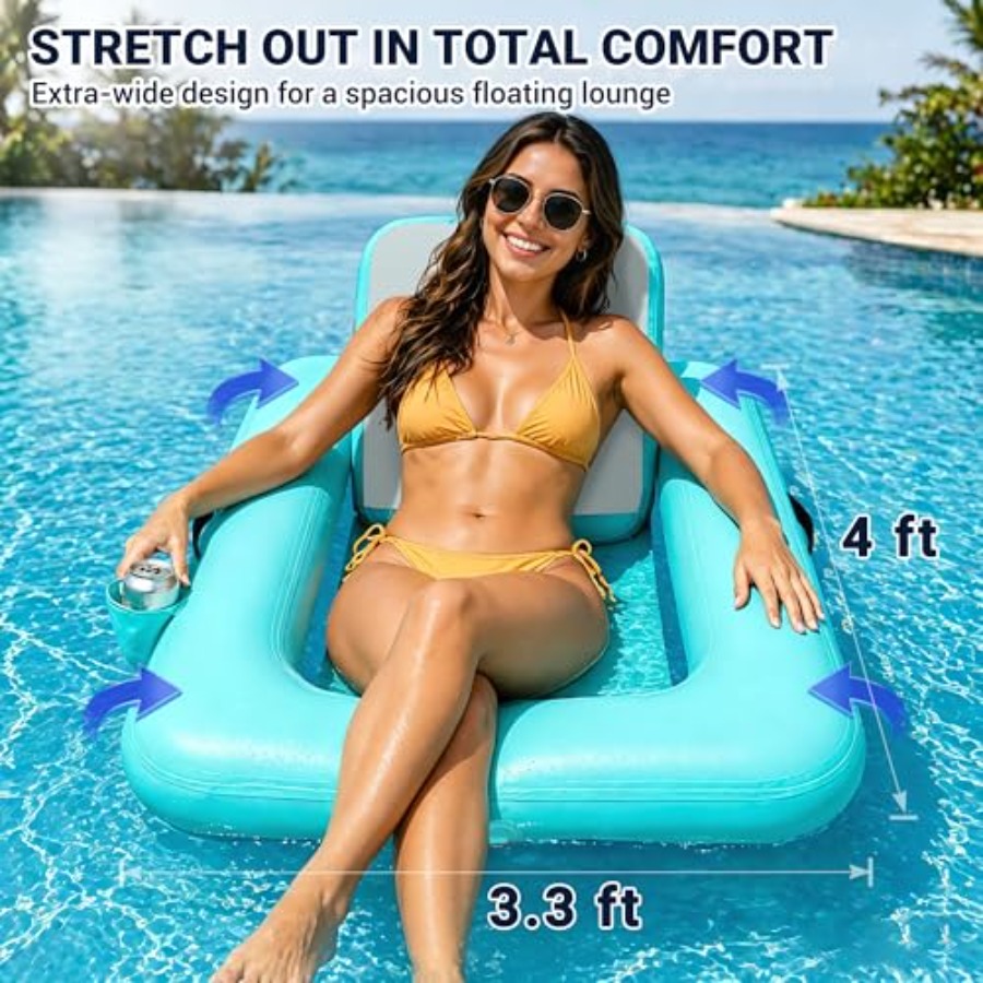 Floating Chairs with Backrest  - Pool Lounger Inflatable recension och pris